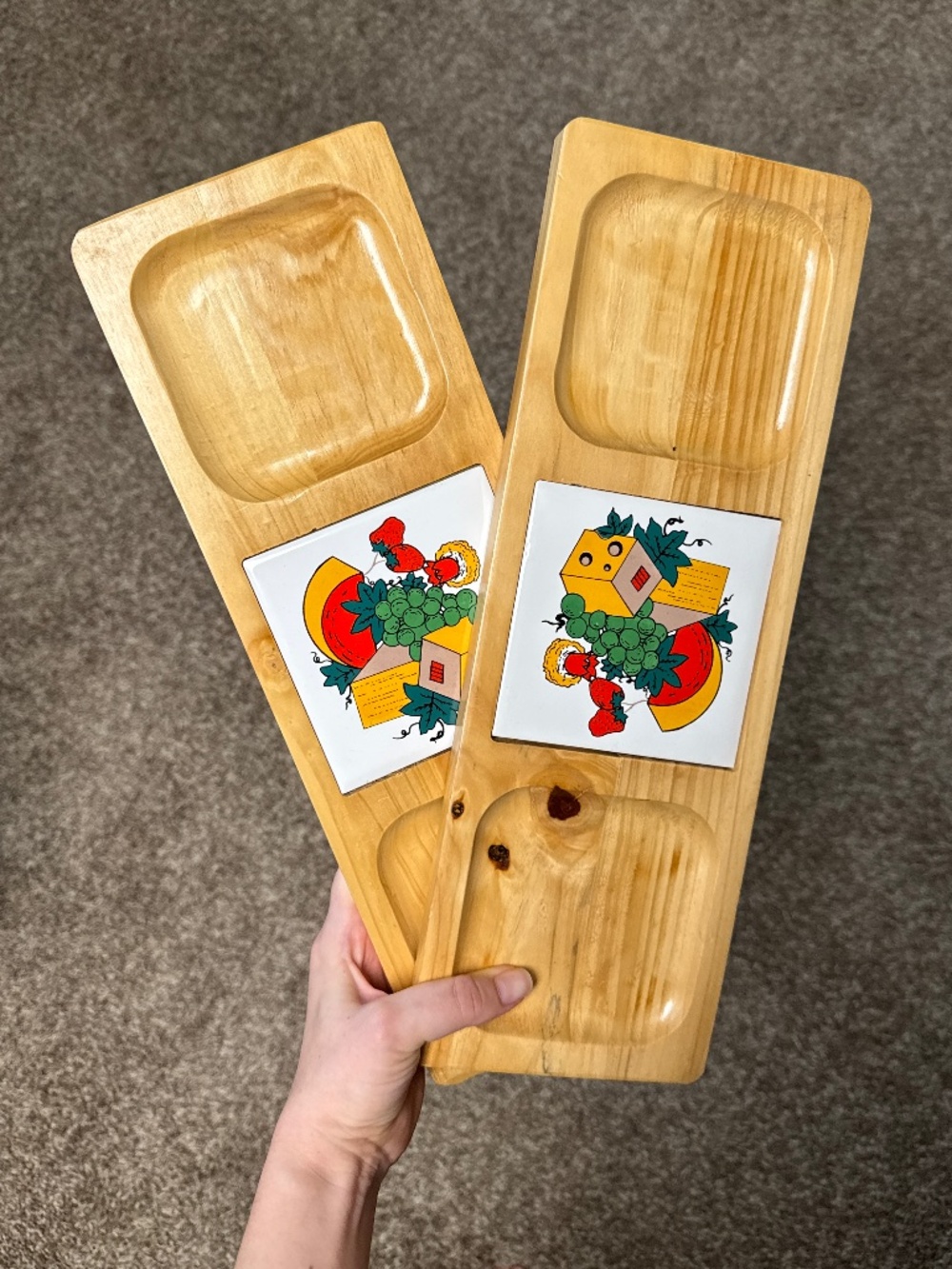 MCM Wooden Charcuterie Board - Set of 2